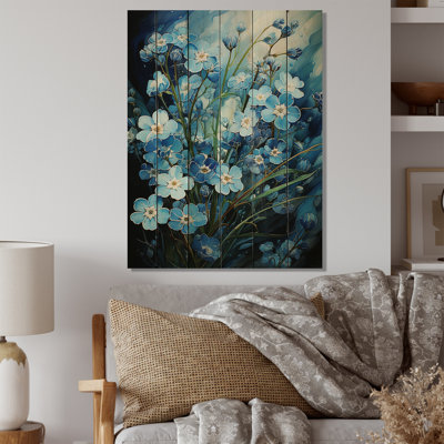 «Meadow Of Forgetmenots Flowers III» sur bois