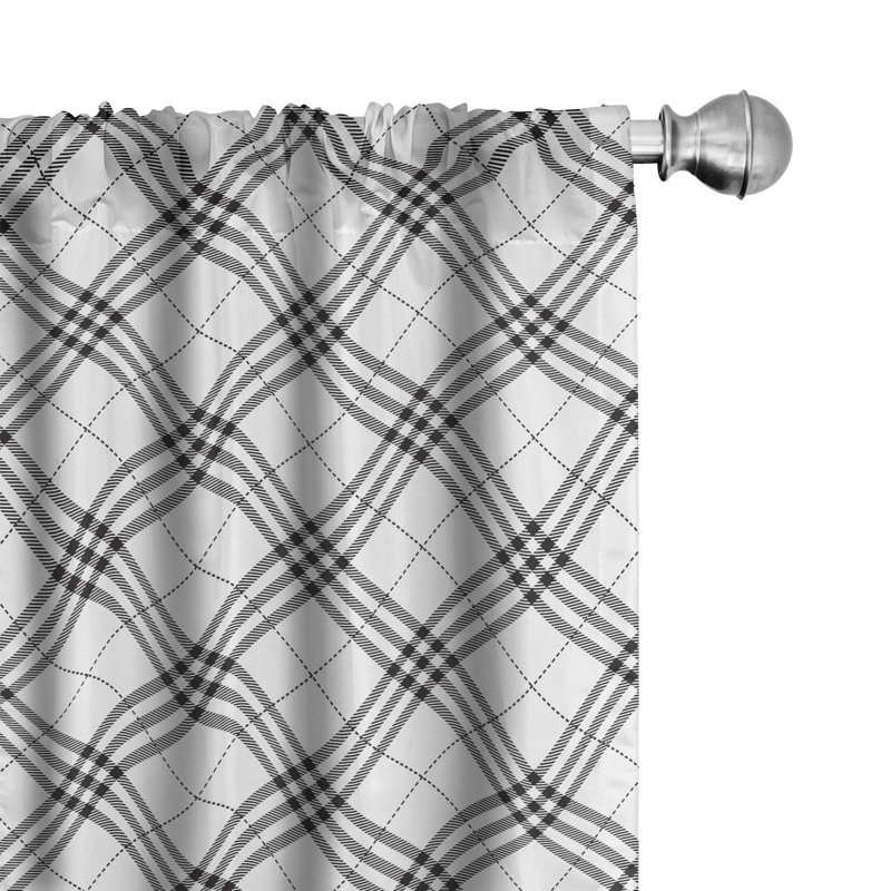 Plaid Semi-Sheer Rod Pocket Curtain Panels, 28" x 84"