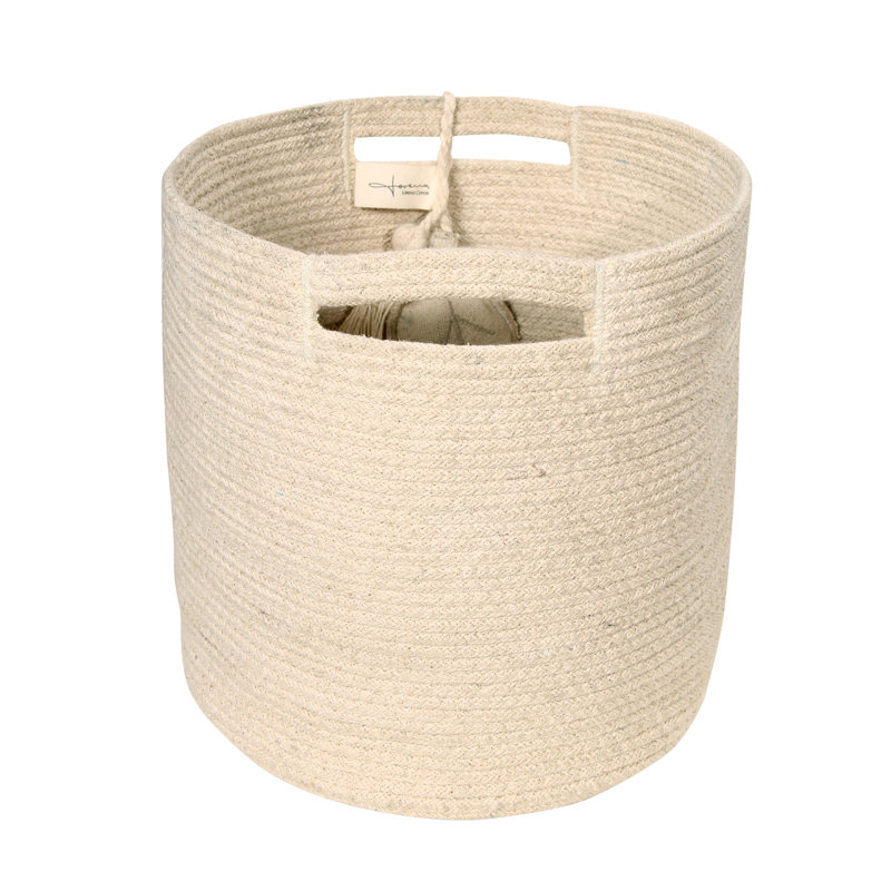 Plants Fabric Decorative Basket, Natural