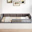 Lit plateforme tapissier en bois pleine grandeur avec garde-corps et coussin-1574310043