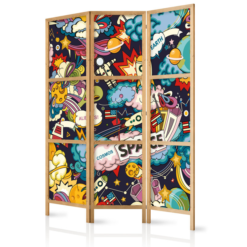 135cm W x 171cm H 3 - Panel Solid Wood Folding Room Divider