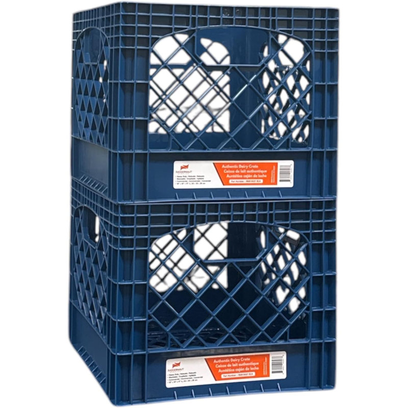Caisse en plastique robuste et empilable, 24 pintes, 3, Bleu