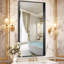 Miroir de salle de bain noir, miroir rectangulaire de 36 po x 48 po avec cadre en métal profond, finition brossée, verre trempé, grand miroir mural, sur 2 lavabos, installé verticalement / horizontalement, cristal clair-1446085841-1446757616-1446757618