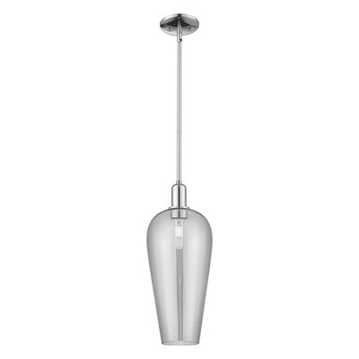 Downtown Urban - Chelsea - Mini-luminaire suspendu à cordon 1 lumière 8 po - Finition nickel brossé satiné - Abat-jour granuleux