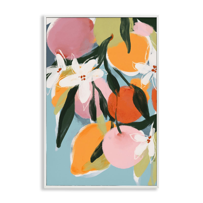 Giclée encadrée, fruit de l'été, H 18 po x l 12 po, Estampe numérique encadrée blanc bord de mer