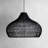 Latigo Rattan Pendant Light - Black Dome 1-Light Polished Handwoven Adjustable Light Fixture For Kitchen Island, Kitchen, Dining Room, Living Room, Bedroom, Hallway or Covered Patio in Modern, Farmhouse & Boho Style-1176785945