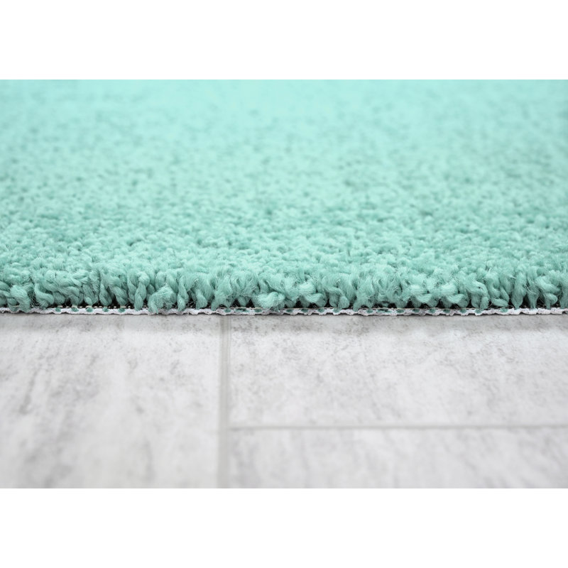 Tapis pour salle de bain en nylon Monarrez avec envers antidérapant, Simple - L 108 po x l 72 po, Écume de mer