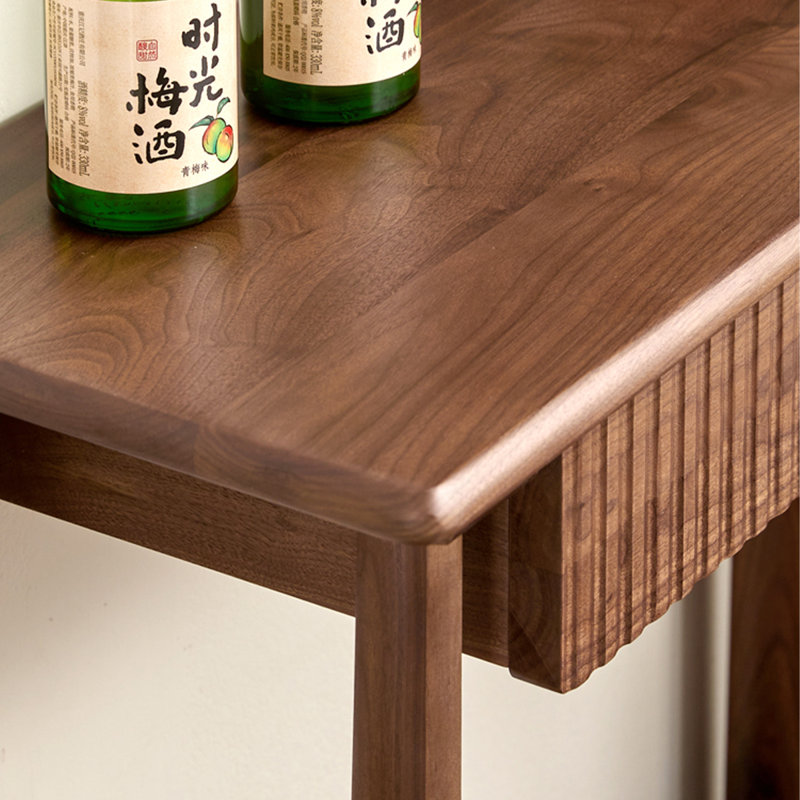 Console rectangulaire en bois massif noyer, H 33,46 po x l 23,62 po x P 12,6 po