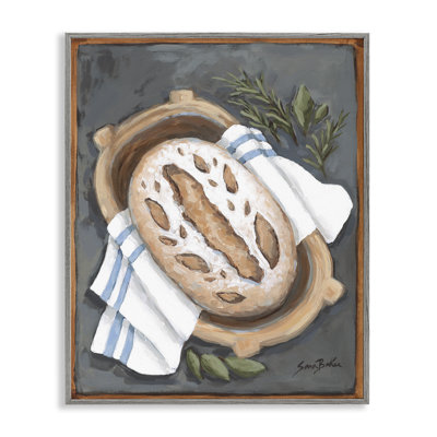 Bread Baking Basket Framed Giclee, design by Sara Baker
