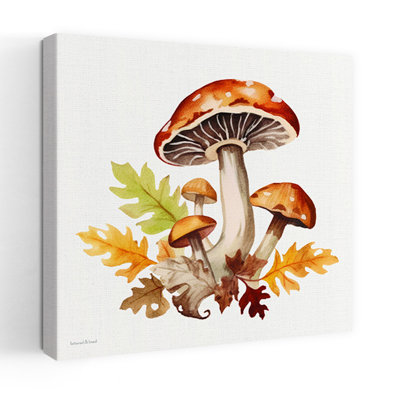 Chute de champignon d'automne, art mural automne forêt rustique contemporaine