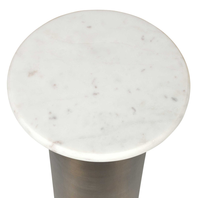 Uttermost Reiss Marble & Brass Drink Table