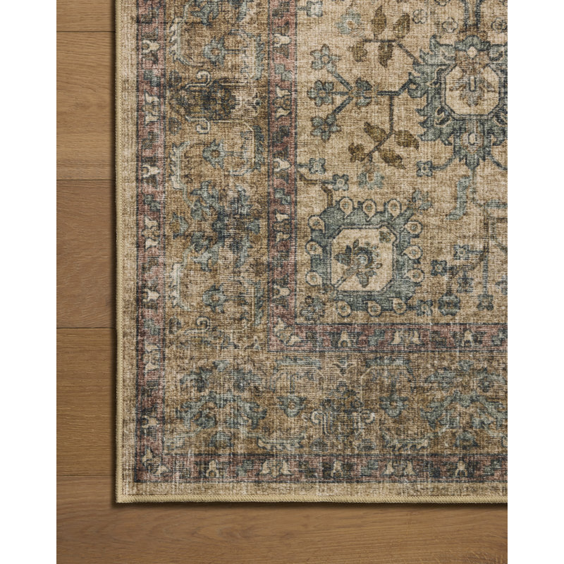 Tapis Chris Loves Julia x Loloi Ramona kaki / multicolore, 3 pi 6 po x 5 pi 6 po