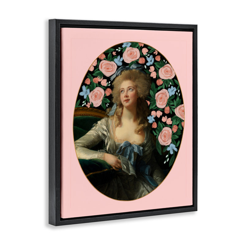 Cadre flottant intemporel pour femme et fleurs victoriennes, design par Cherrywood Lane, H 21 po x l 17 po