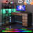 Reversible L-Shaped Corner Gaming Desk with 6 Fabric Drawers, Storage Shelves, Built-in Power Outlets and APP Control RGB LED Lights for Home Office-505729212