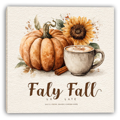 «Golden Pumpkin Latte Delight», art mural sur toile tendue