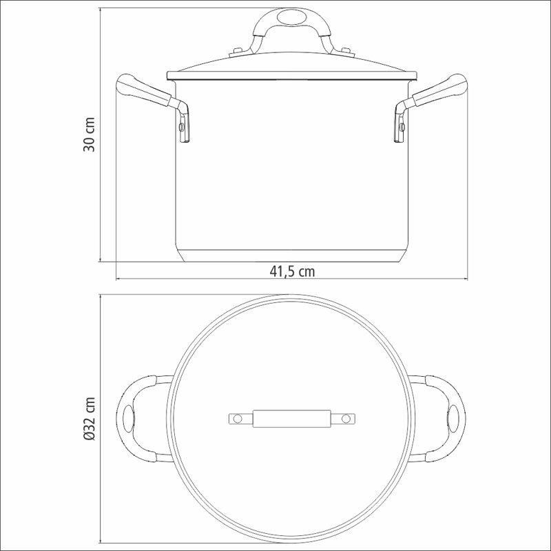 Tramontina Stainless Steel Stock Pot, 30 cm