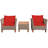 Antun Acacia 2 - Person Patio Conversation Set with Cushions-207667329