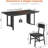 5-Piece Dining Table Set For 4-6 People, 63" Extendable Kitchen Table And 4 Cushion Chairs, Dining Room Table With Mdf Board & Metal Frame -2143613647-2143613641