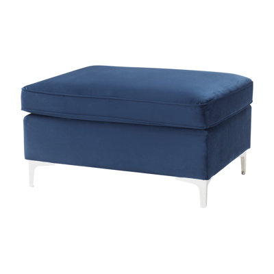 Eniya 35.6" Wide Velvet Rectangle Standard Ottoman by Mercer41