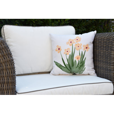 Farmers Market Pretty Little Flower Outdoor Square Pillow Cover & Insert