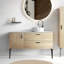Meuble-lavabo mural 20 po avec lavabo en céramique, armoire de rangement avec portes