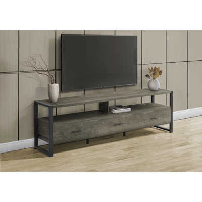 Meuble multimédia avec tiroirs de rangement, stratifié bronze foncé avec métal noir