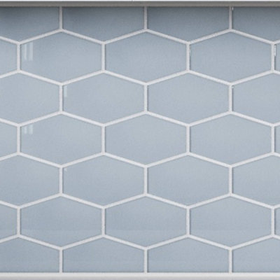 Long Hex 10.60in.x11 in. Glass Mosaic Tile
