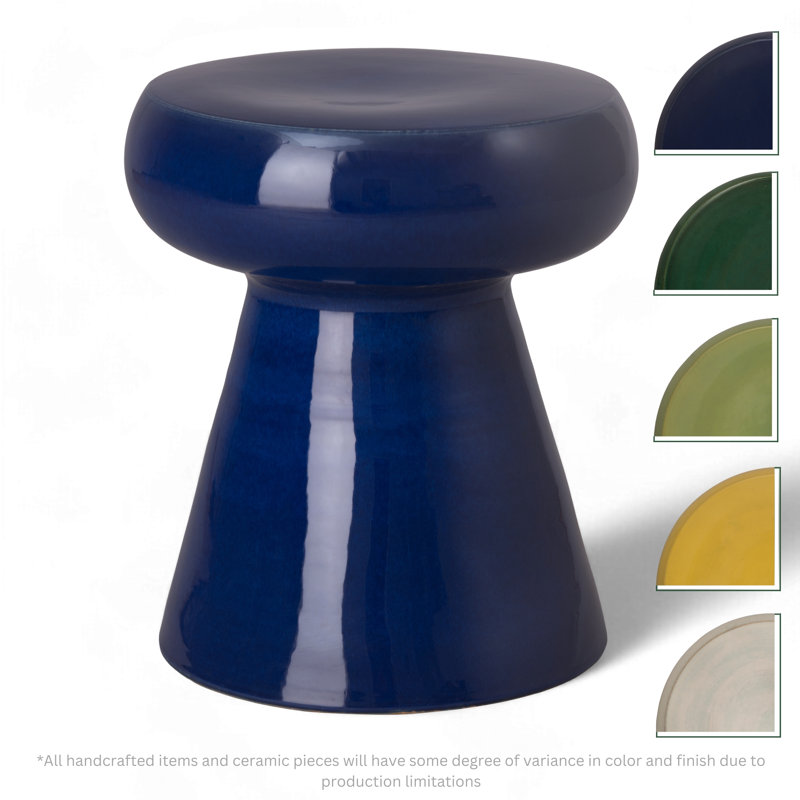 Tabouret d'appoint en céramique Abra, Bleu