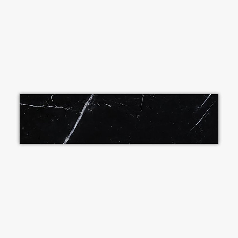 Nero Marquina 3" x 12" Marble Stone Look Subway Wall & Floor Tile