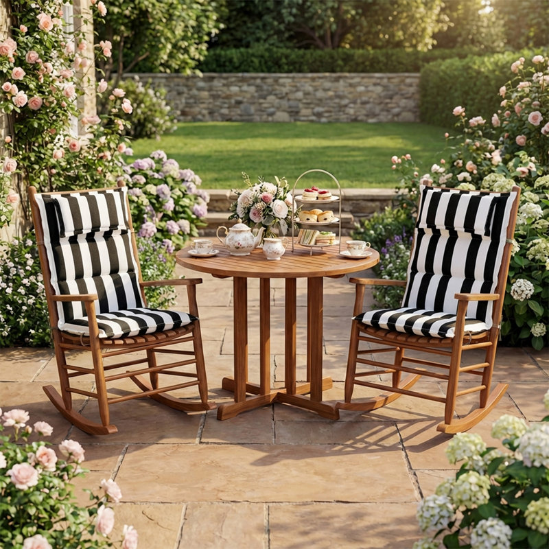 2 Pack High Back Patio Chair Cushions with Headrest, 120x52x6 cm, Black