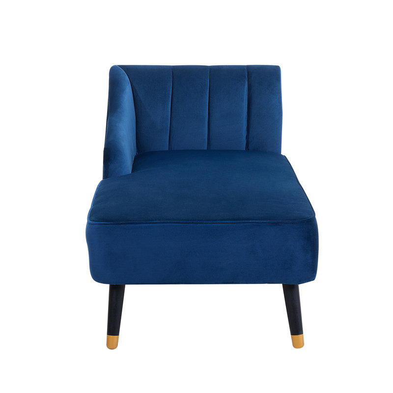 Upholstered Chaise Lounge, Cobalt Blue