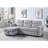 Velvet Reversible Sleeper Sectional Sofa-113184705