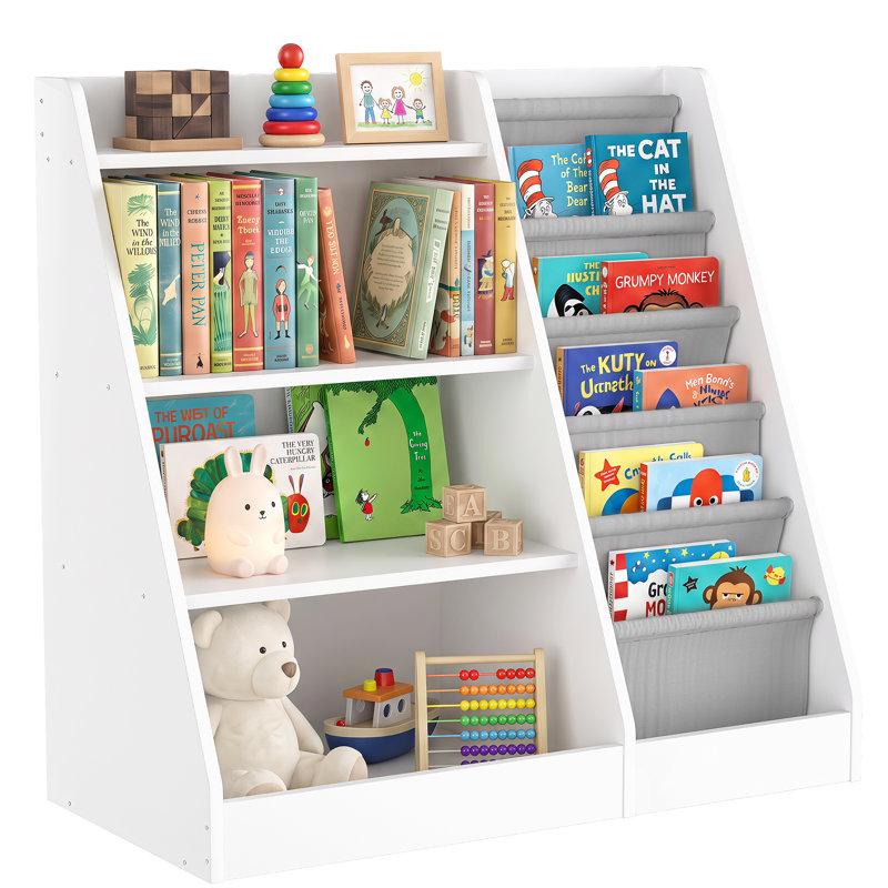 Bibliothèque standard pour enfants, tablette de rangement Montessori pour livres, idéale pour la chambre d'enfant ou la crèche.