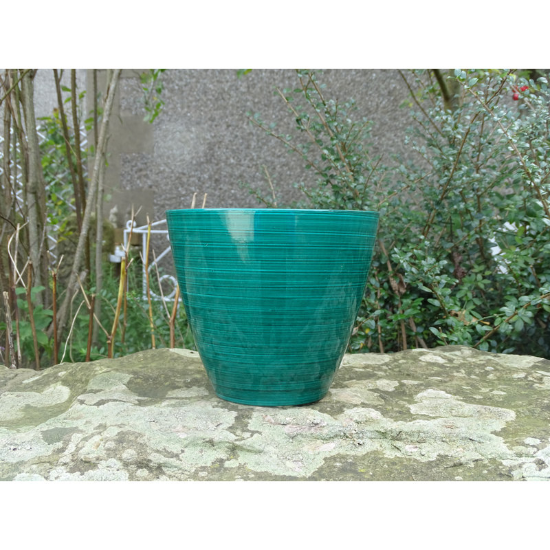 Vanburen Pot Planter, 26.5cm H x 30.5cm W x 30.5cm D, Forest Green Gloss