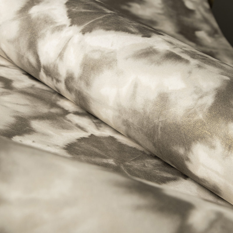 Crafted Glimmery Batik Design 27.9' L x 27.6" W Wallpaper Roll, Slate Gray