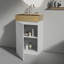 Meuble-lavabo en marbre 20 po avec lavabo intégré en acier inoxydable 304 brossé, armoire de salle de bain autoportante pour salle de bain moderne, KD-369607571