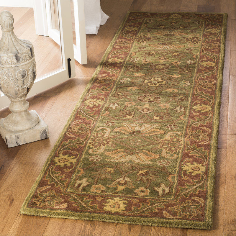 Santoyo Hand Tufted Wool Floral Rug, Runner 8' x 22'