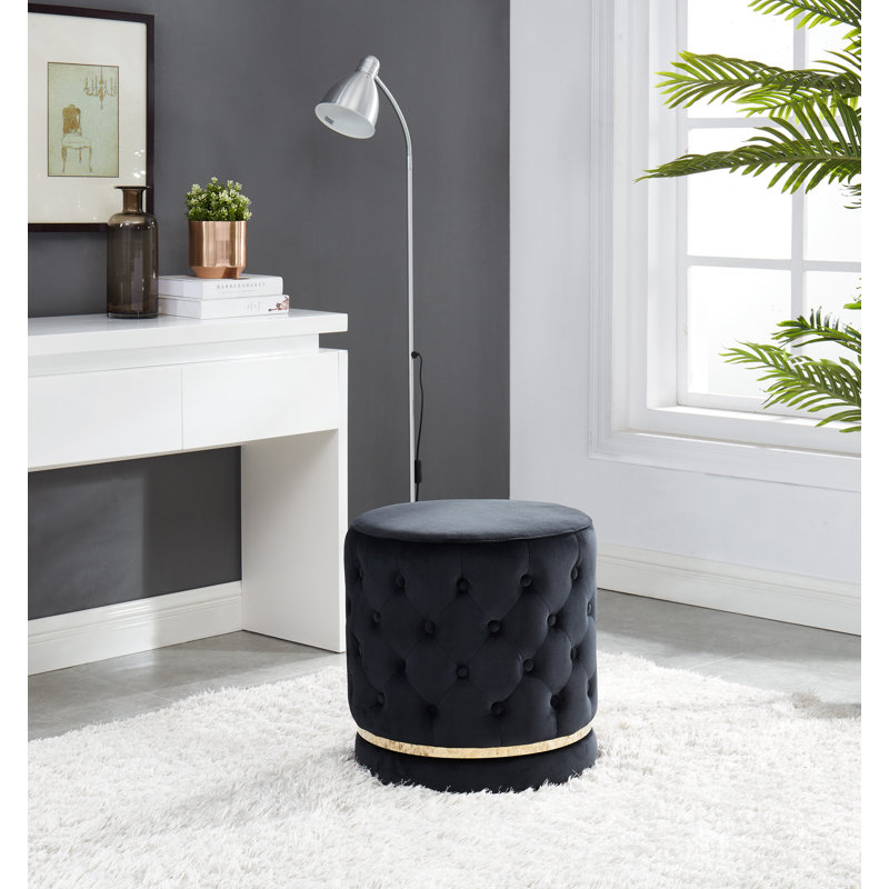 Tabouret de coiffeuse Crofton, Noir
