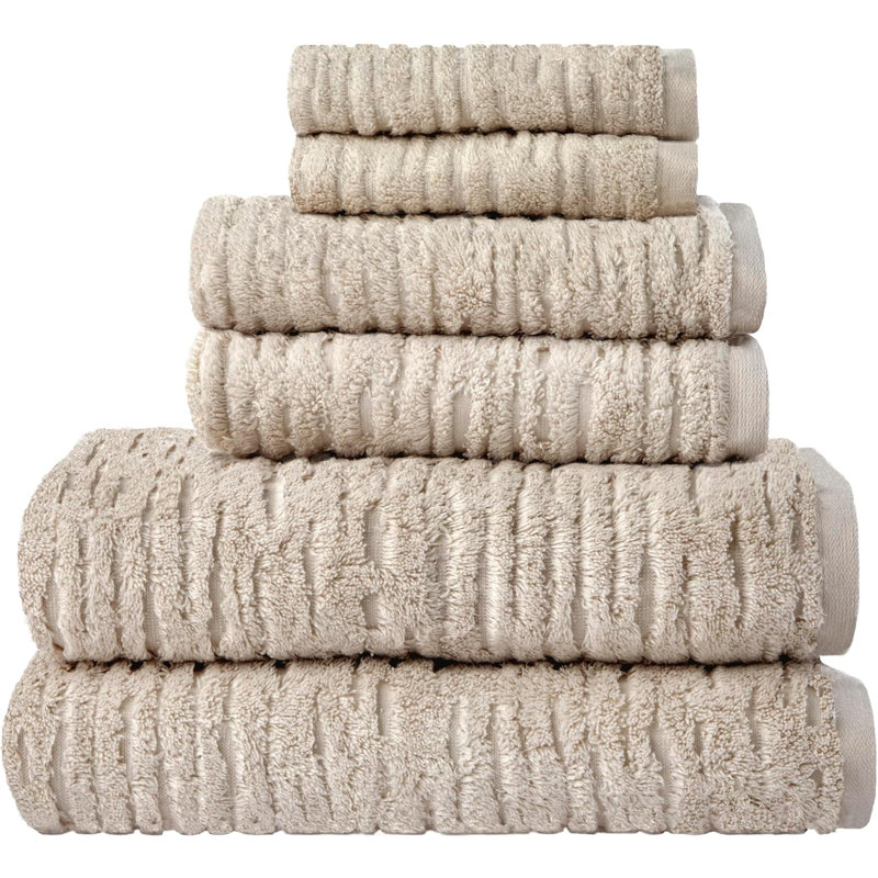 Home CloudSoft 100% Cotton Luxury 6-Piece Towel Set, 600 GSM, Ultra Plush & Absorbent
