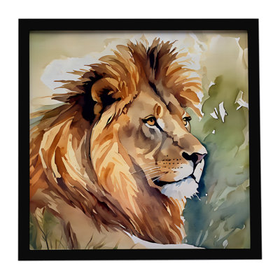 Lion, impression sur métal encadrée