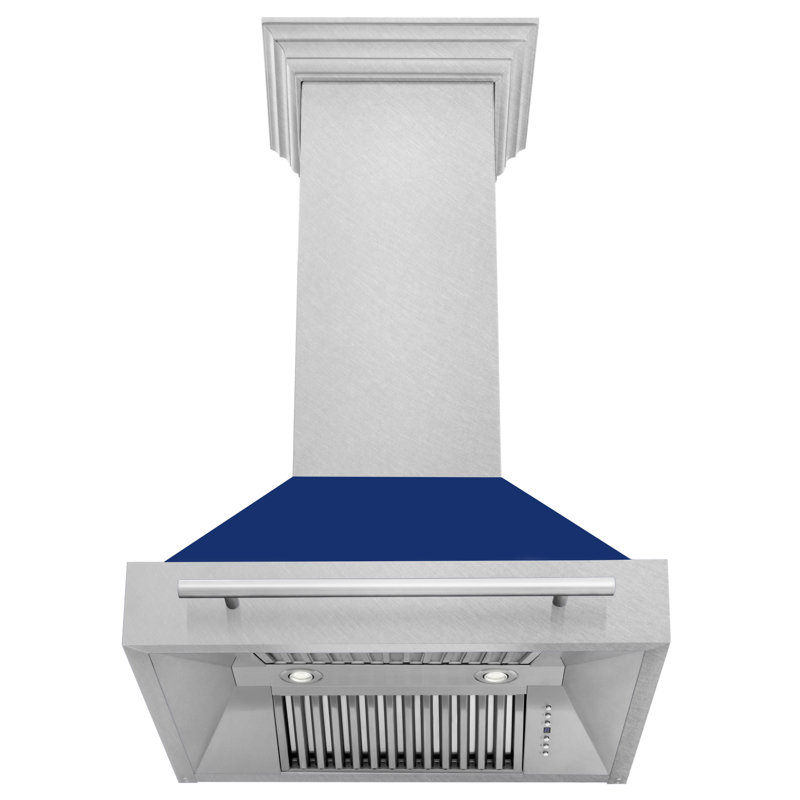 ZLINE 30" Fingerprint Resistant Stainless Steel Range Hood, Gloss Blue