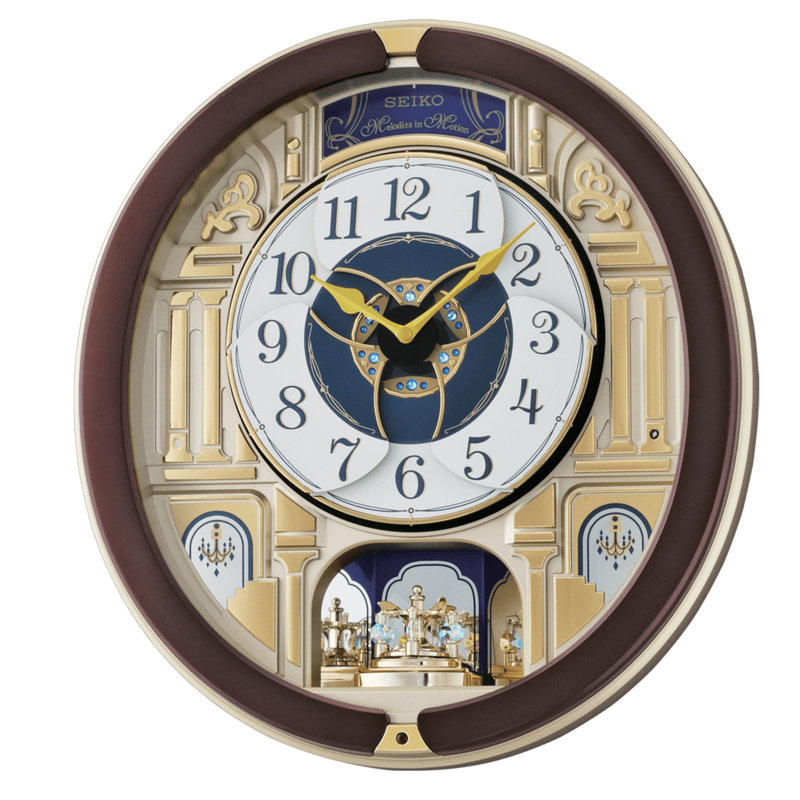 QXM356BRH Melodies In Motion Clock, Brown