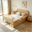 Lit plateforme en rotin avec 2 tiroirs de rangement-799045408-799045415