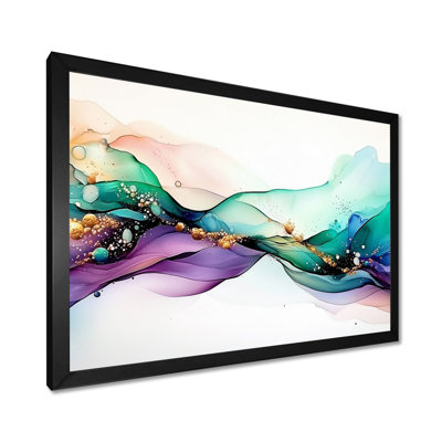 Ethereal Violet Of Liquid Ink Waves I - Abstract Modern Waves Wall Art Print