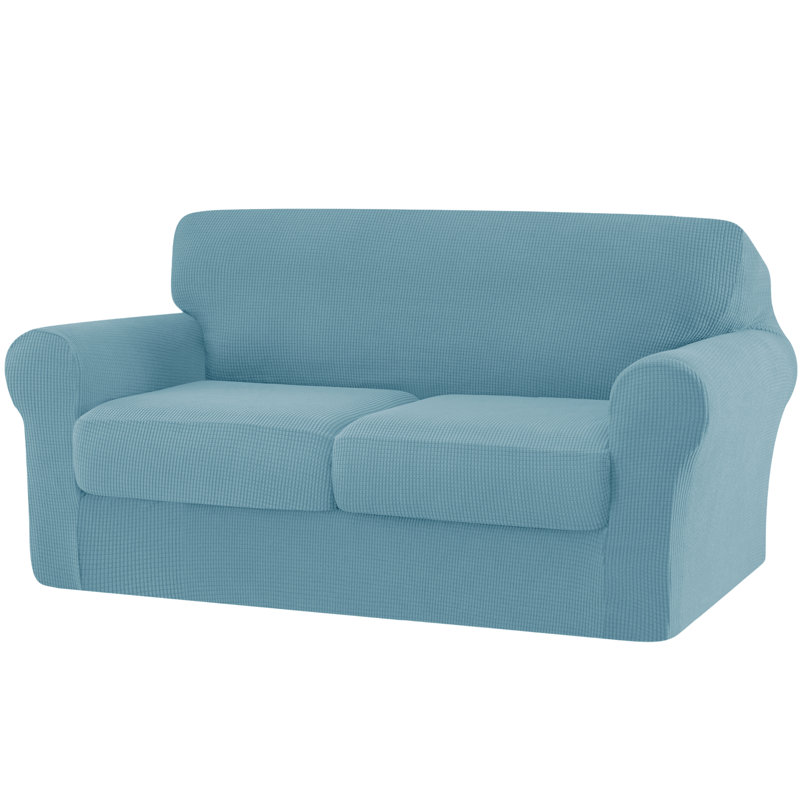 Pizarro Box Cushion Loveseat Slipcover, Steel Blue