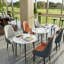 Anglica Round Stone Top Dining Table with Iron Base-550386693