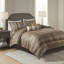 Édredon 7 pièces très grand - brun / doré, avec coussins décoratifs brun / doré, coutures élégantes-121400167-121400164