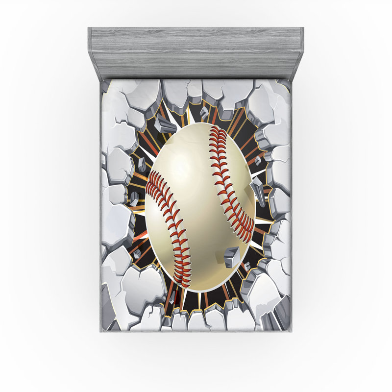 Ensemble de 2 drap-housse de baseball Ambesonne Sports, Drap-housse très grand californien