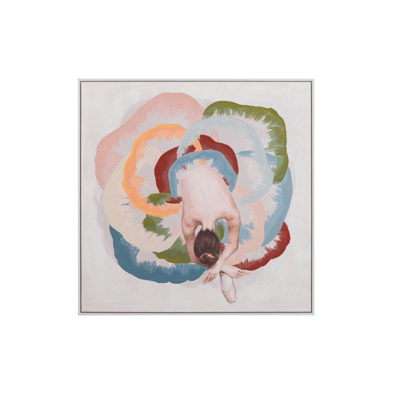 DANCING 80% HAND PAINTED CANVA 80x4x80 CM - Floater Frame Print on Canvas