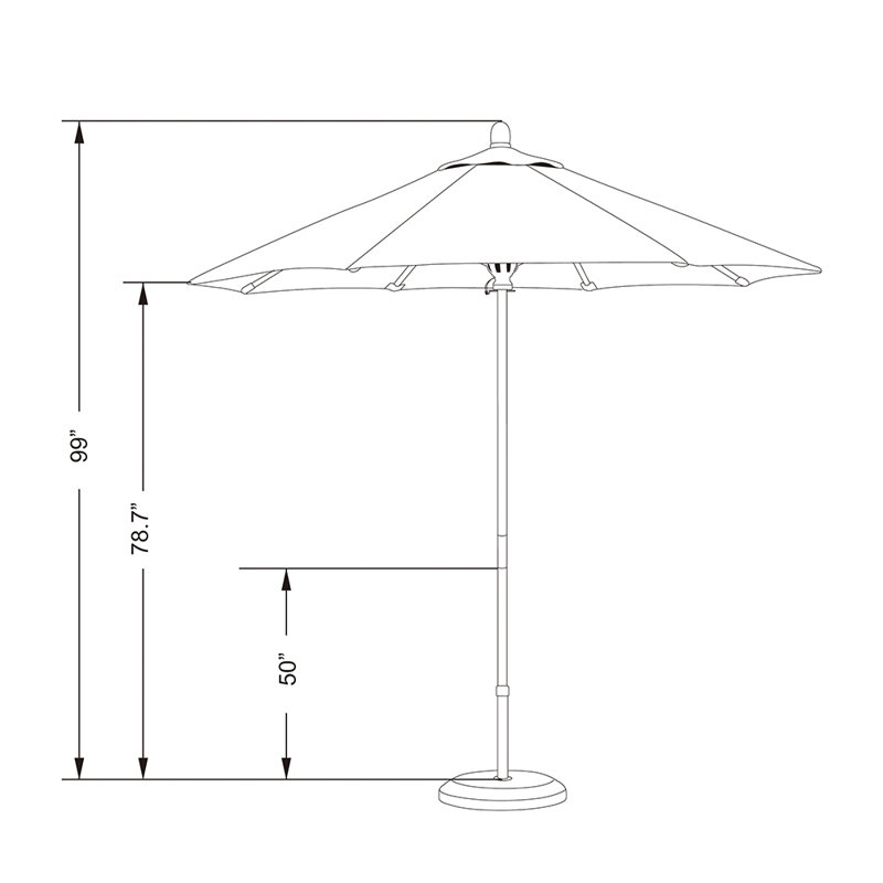 Parasol de marché octogonal 7,5 'x 7,5' Manon, Toile performance bleu marine